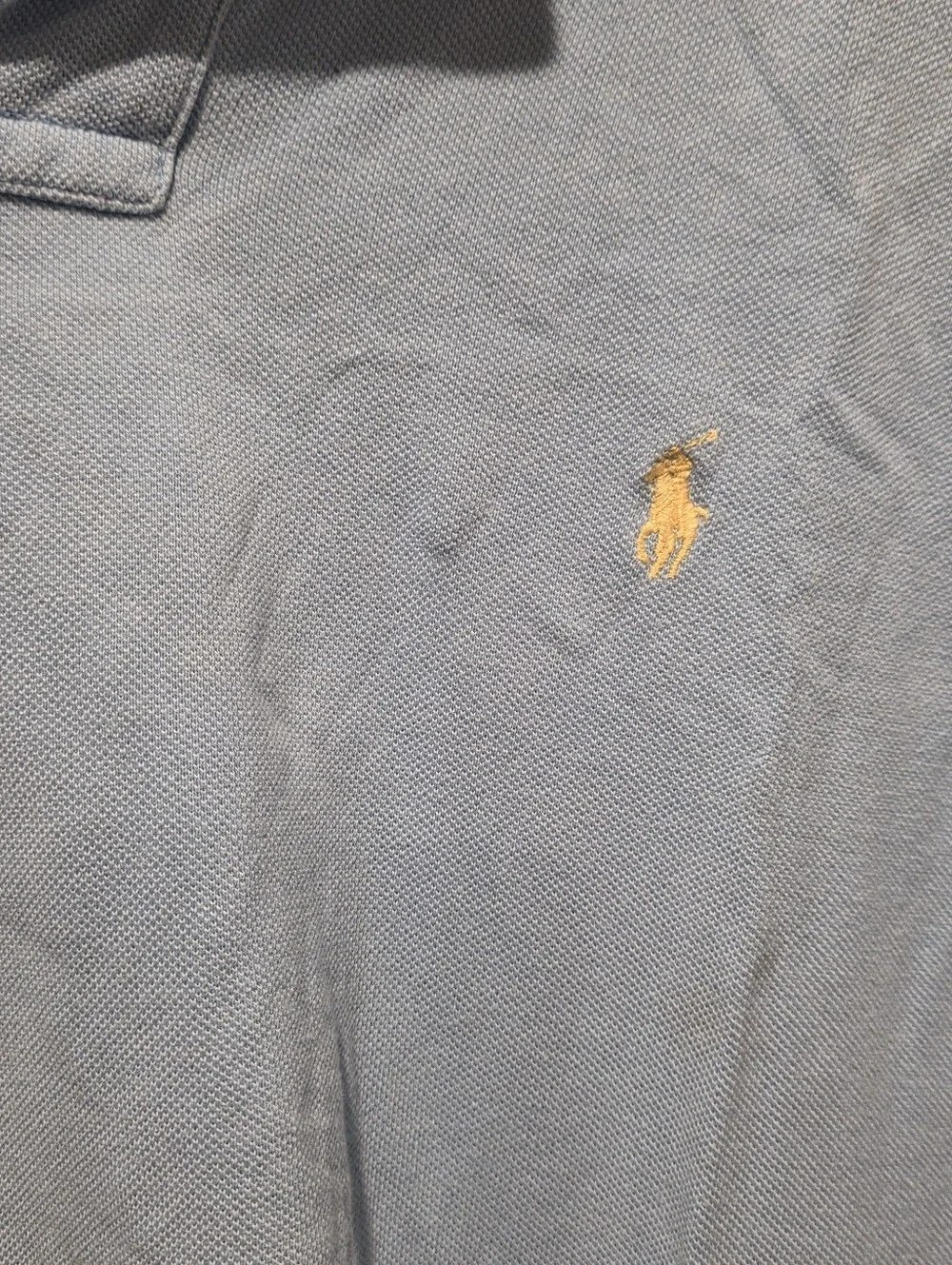 Polo Ralph Lauren Custom Fit Light Blue Polo Shirt Yellow Pony Men's Size Xl